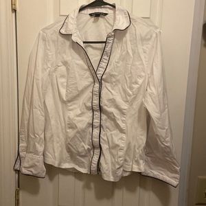 White button down with black lining